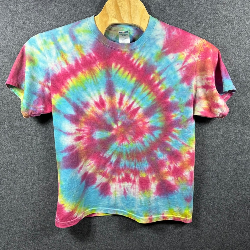 Tie Dye Swirl T-Shirt Mens L Faded Graphic Cotton Nice‎ Colors